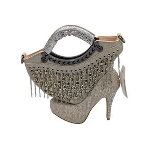 Veneto Statement Purse High Heel Stiletto Vegan Leather Tags Retails $288